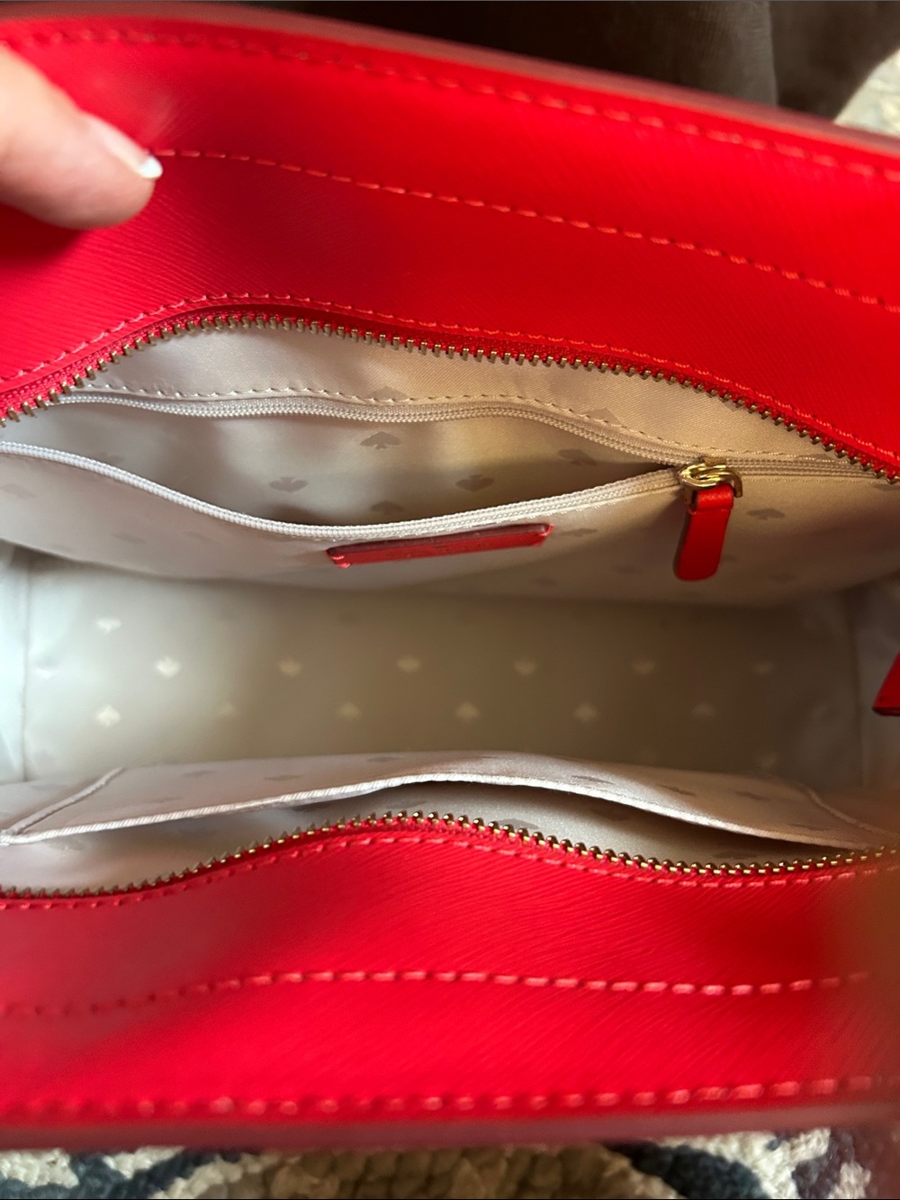 Kate Spade Staci Red Saffiano leather Satchel Crossbody - Picture 7 of 10